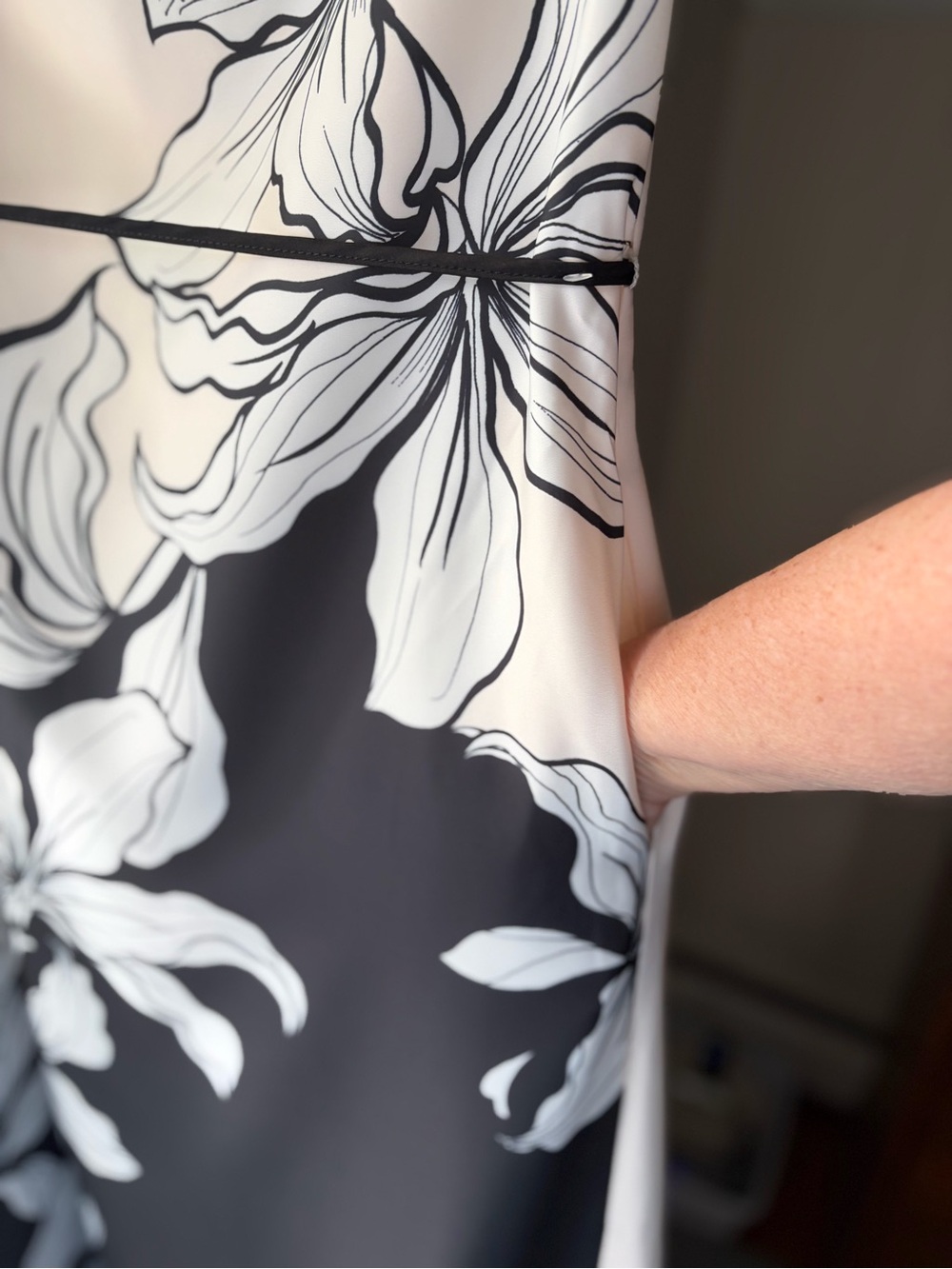 Nicole Miller NY Satiny Strapless Colorblock Floral Maxi Dress Artsy Sz XS NWOT - Picture 5 of 7